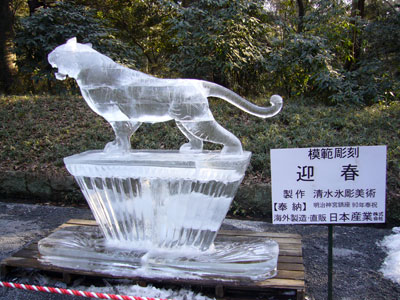 Meiji shrine tiger ice